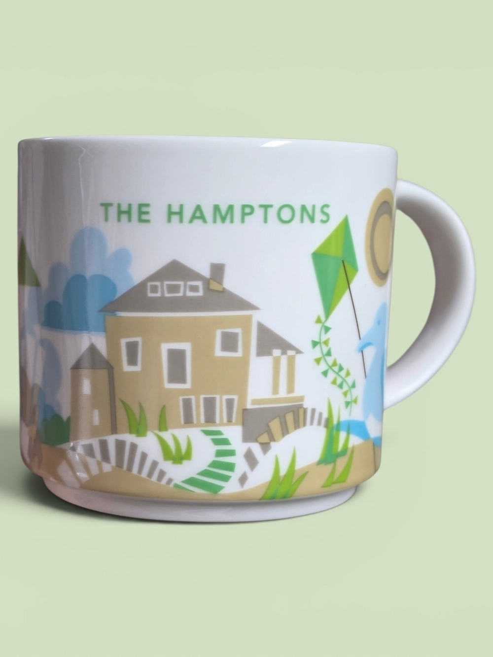 Starbucks The Hamptons Ceramic Mug - White, Green, Blue, Tan
